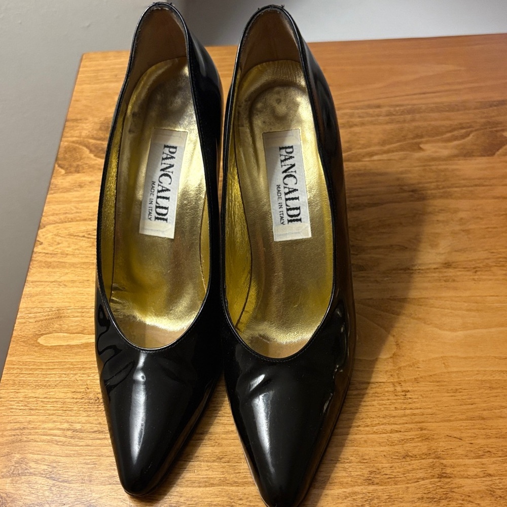 Pancaldi Black Patent Leather Heels
